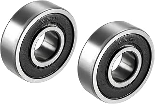 ACROPIX 12mm x 32mm x 10mm 6201-2RS Double Sealed Deep Groove Ball Bearing Black - Pack of 2