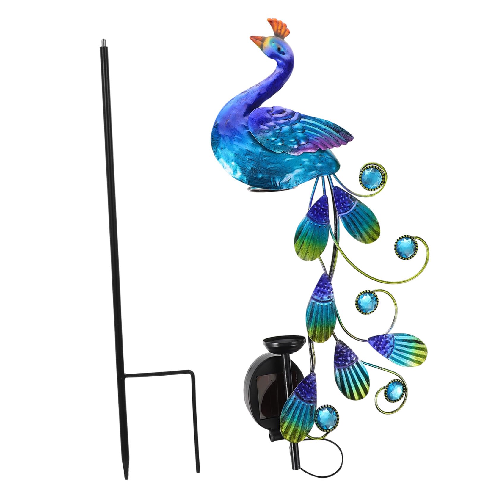 Gatuida Lumière Décorative de Jardin Solaire Paon en Fer, 1 Pièce
