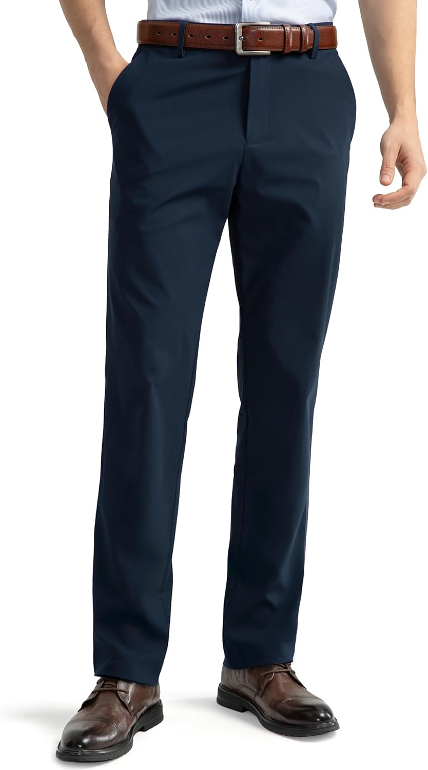 HISDERN Flex 501 Men's No Iron Dress Pants Golf Pants 30"/32" Stretch Quick Dry for Business Work Casual with 5 Pocket