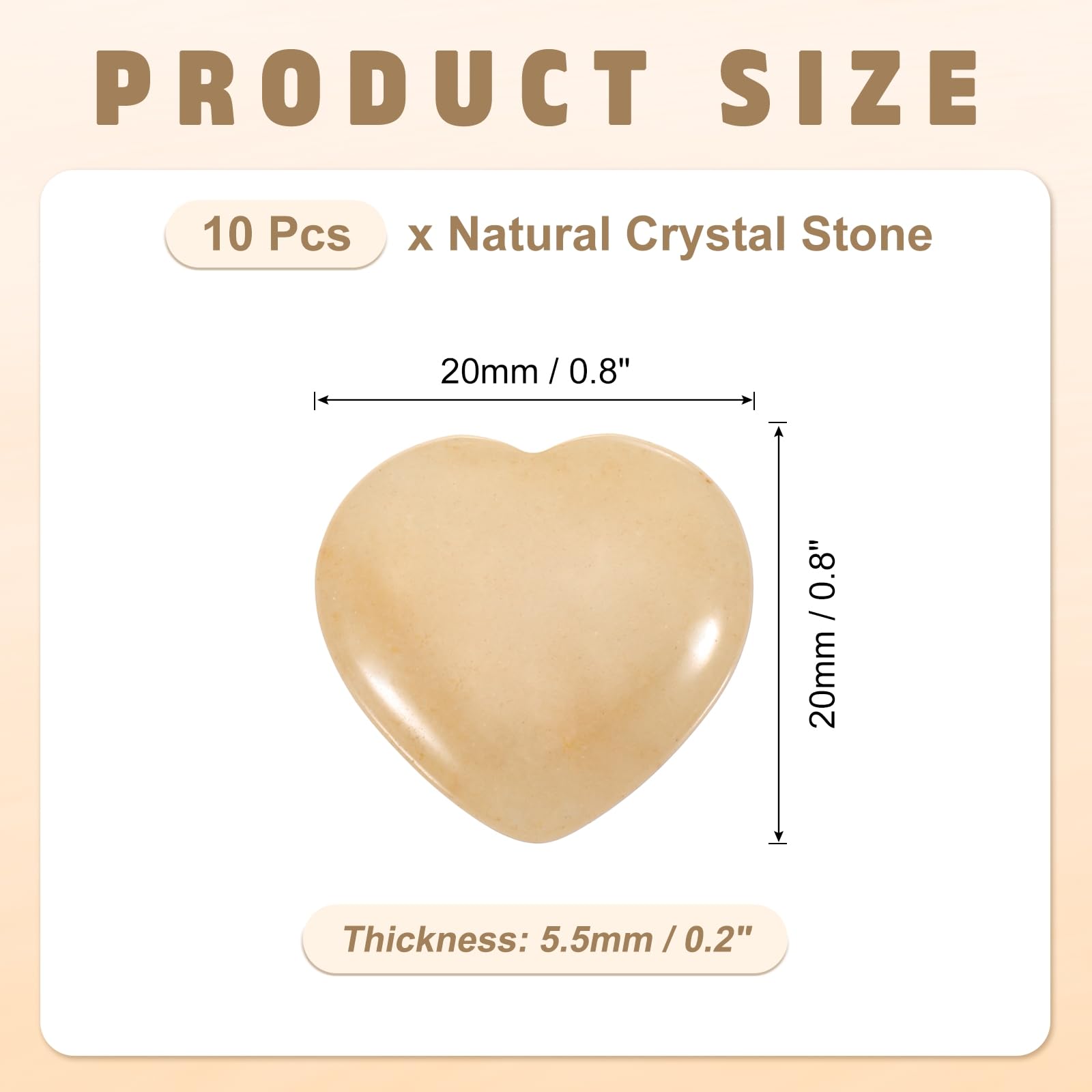 PATIKIL 10Pcs Natural Heart Shaped Crystal Stone, 0.8" Polished Love Gemstone Crystal - Image 2