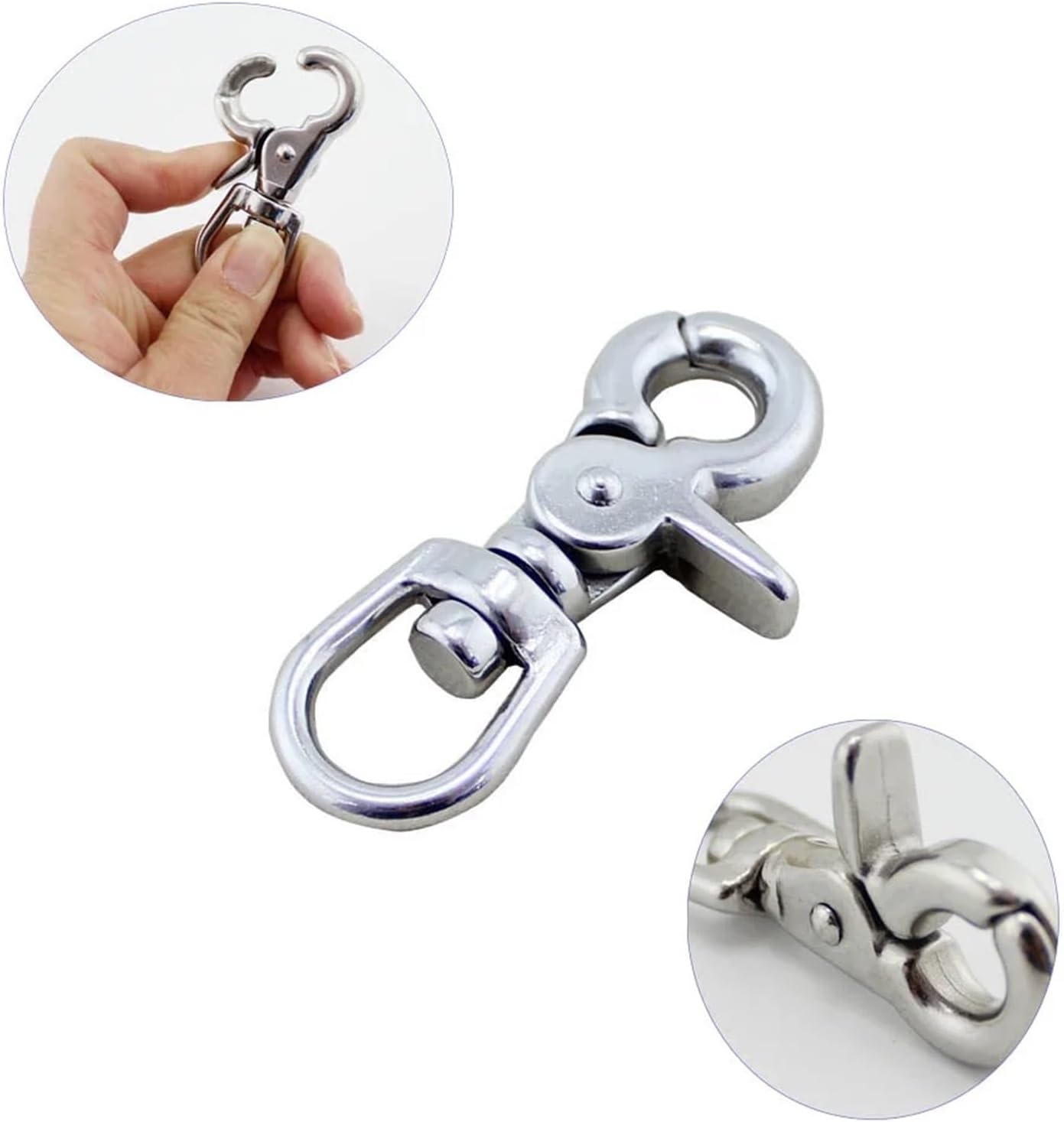 Spring Snap Hook 5 PCS Swivel Spring Eye Snap Trigger Clip Hook Stainless Steel 316 65mm Snap Hook