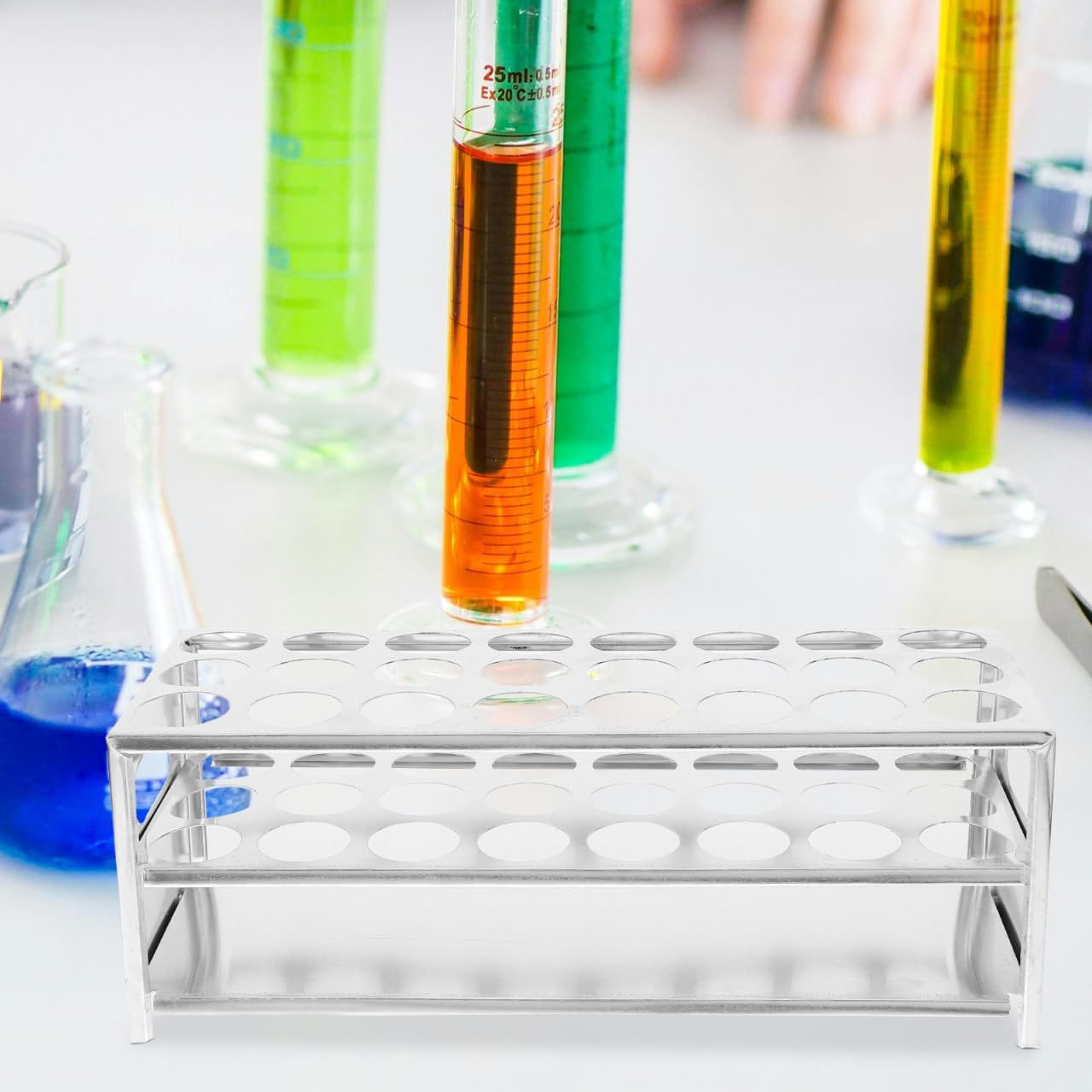 Zerodeko Laboratory Test Tube Rack Centrifuge Tube Stand for Chemistry Test Holder and Storage Organizer for Testing Tubes Compact Sampling Rack 24-Hole