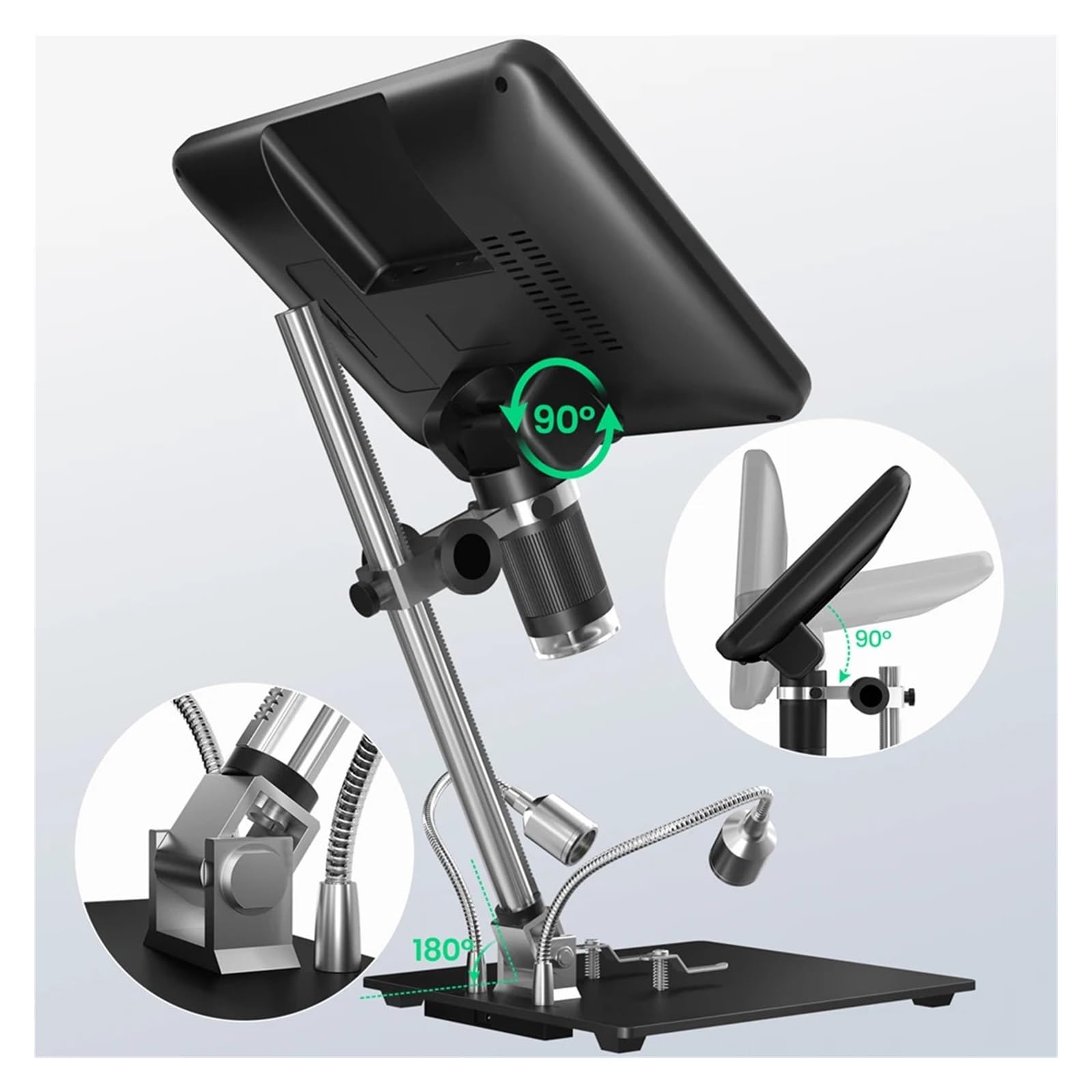 AD210 10.1inch 12 Million Pixels IPS Digital Microscope 260X Magnification Microscope with LED Light for Soldering
