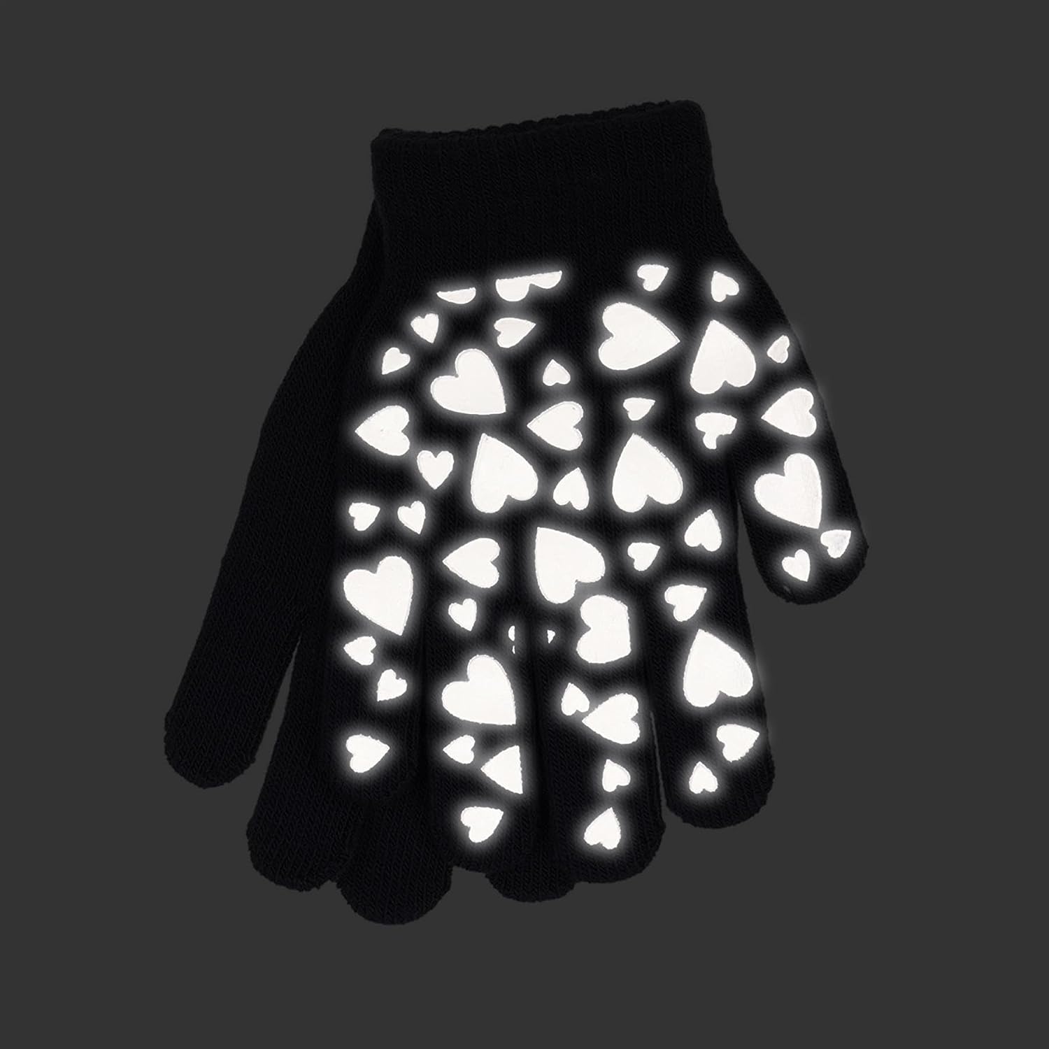 A2Z 4 Kids Girls Gloves 3 Pack Glowing In The Dark Magic Mittens Winter Warm Knitted Stretchy One Size Fit 5-13 Years