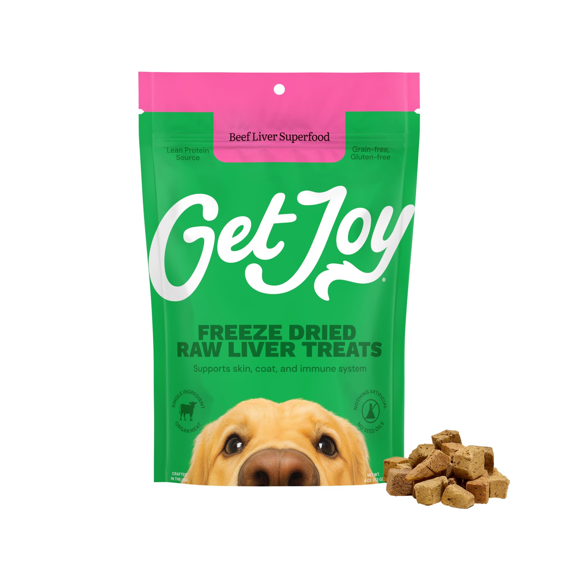 Get Joy Freeze Dried 100% Beef Liver Dog Treats
