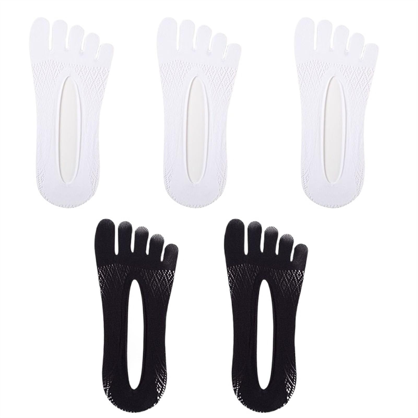 ERICAT 5 pares de calcetines de verano para hombre, ultrafinos, transpirables, invisibles, calcetines tobilleros para hombre, 5 pares-6, EU 37-45