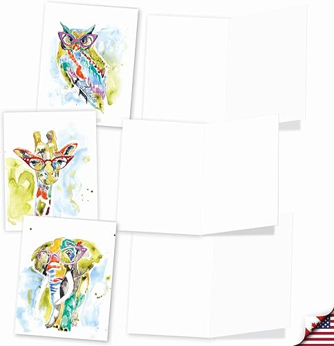 Miniatura 3 de The Best Card Company Juego surtido de cajas de tarjetas de felicitación en blanco de acuarela, incluye 20 tarjetas de notas + sobres, 10 diseños