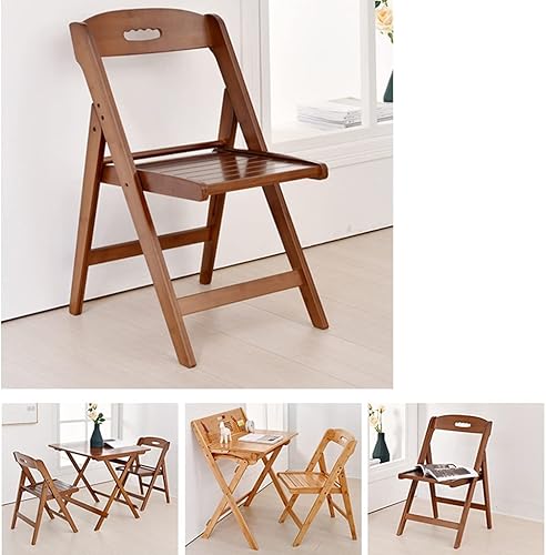 Miniatura 4 de Folding Chairs Muebles de jardín Silla de comedor de madera, silla de respaldo portátil para el hogar, cómoda oficina en casa, sillas de camping