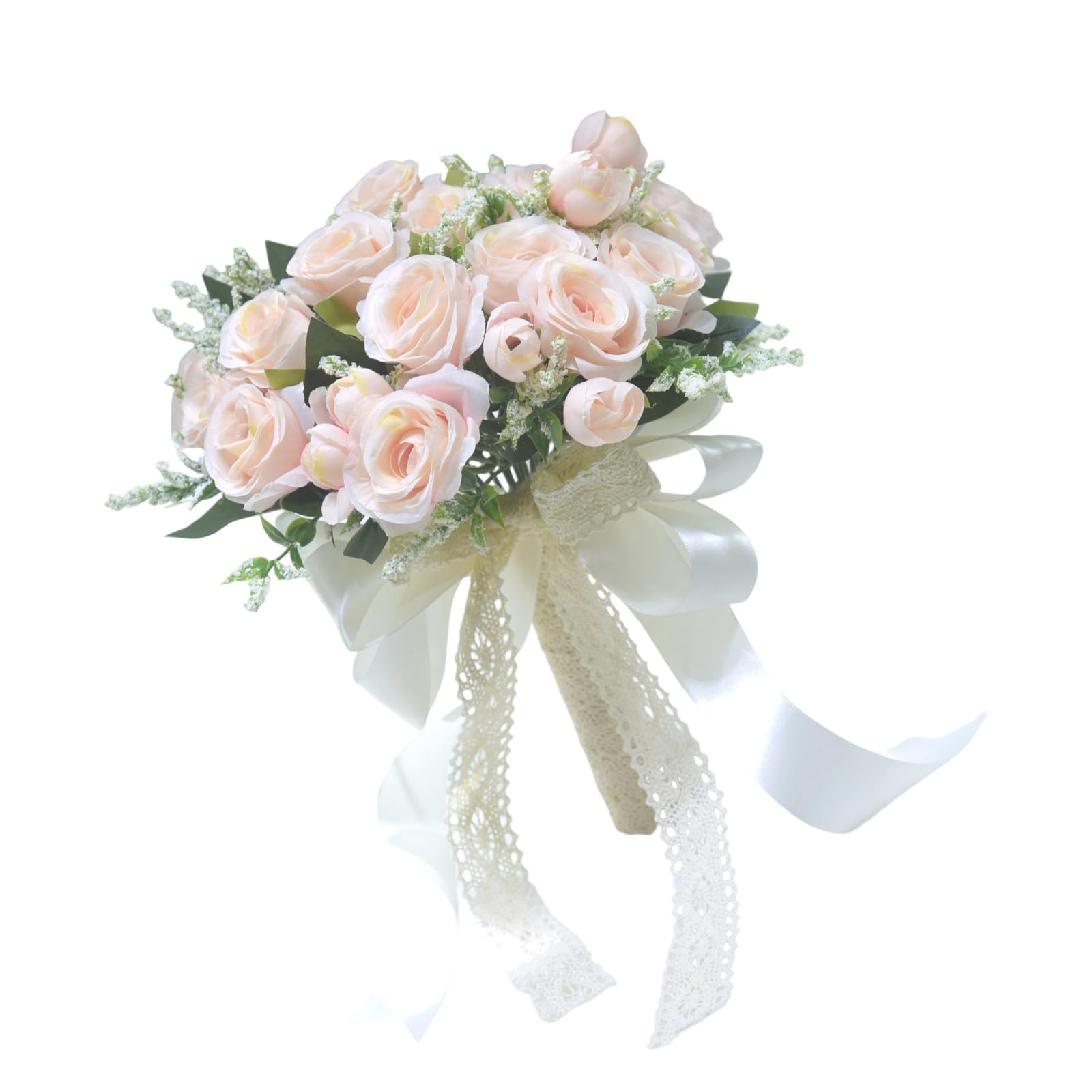 Msioytog Artificial Silk Flower Bridal Bouquet for Wedding Ceremony Realistic Flower Arrangement Bride Photography Accessories Artificial Wedding Bouquet