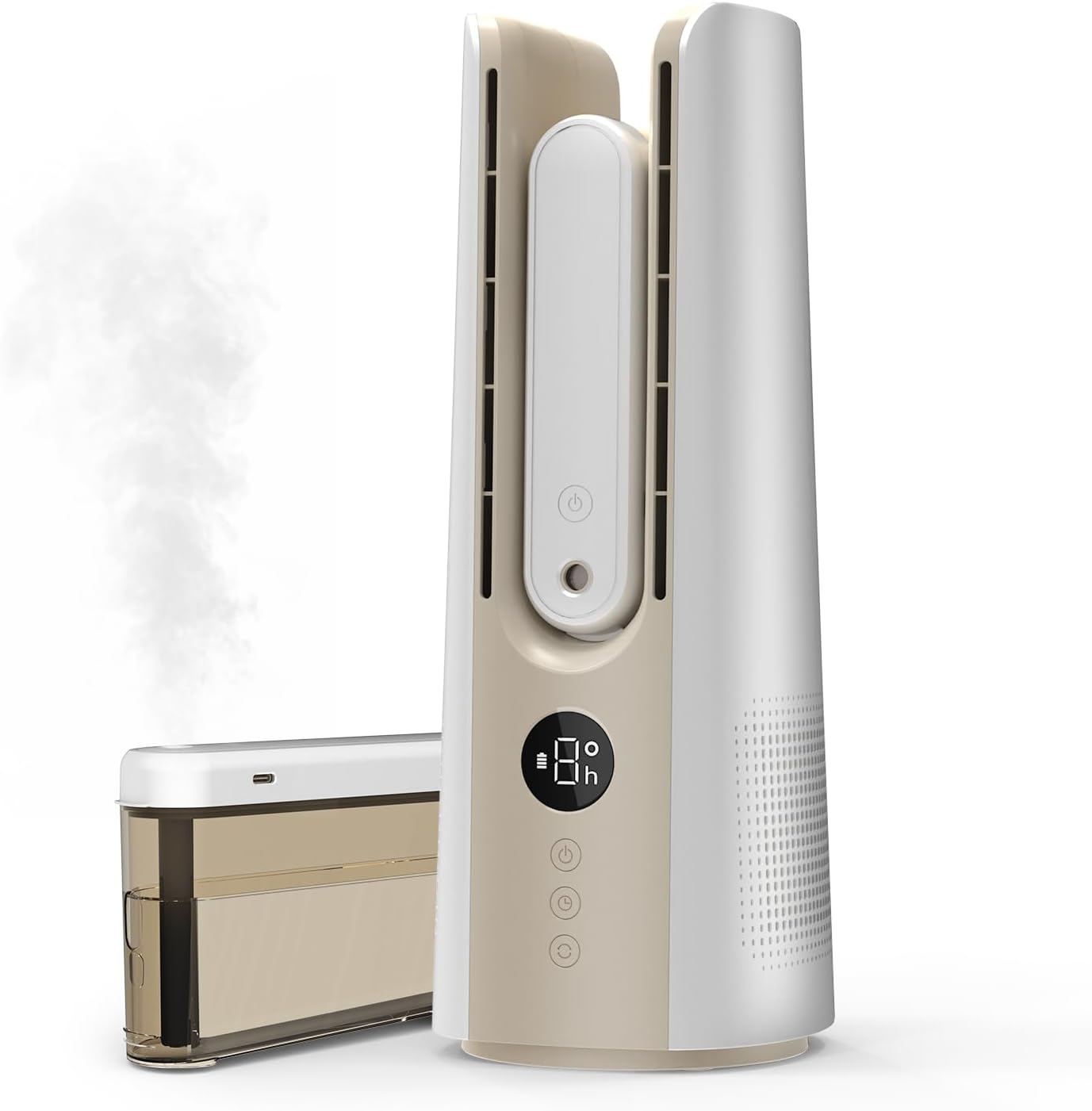 Desk Fan, Portable Bladeless Desk Fans with 9 Speed Adjustment, 14 Inch USB Rechargeable Fan 5000mAh Battery, 60° Oscillating, Touch Control Mini Fan for Office Bedroom Living Room