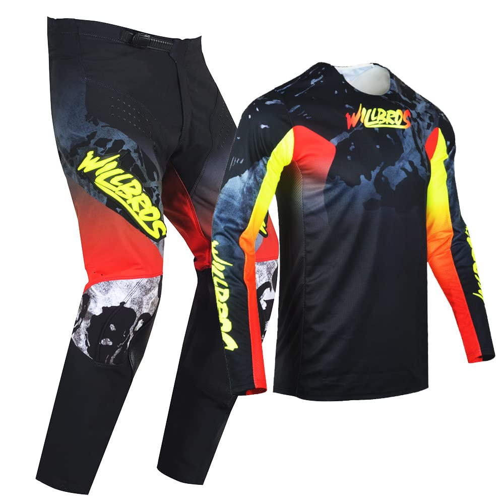 Hombre Pantalones de Jersey Camiseta de Motocross MX Traje Todoterreno Bicicleta Enduro Partido Mujeres MTB BMX Adultos