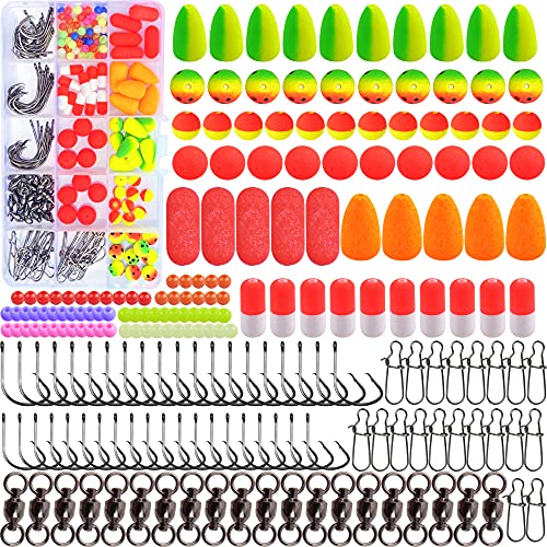 AGOOL Pompano Rig Making Kit DIY Surf Fishing Rig Accessories Bottom Rig Parts Pompano Floats Fishing Beads Circle Hooks Saltwater Fishing Swivels Duo Lock Snaps