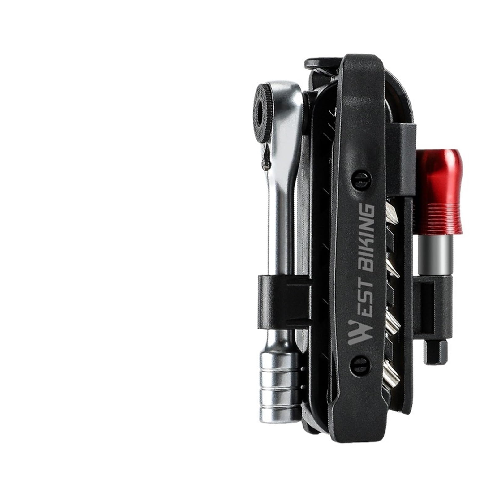 1 Stück 120 PSI leichte tragbare Fahrradpumpe mit Ratschen-Multifunktionswerkzeug, Reifenfüller passend for Schrader und Presta for die Notfallreparatur beim Radfahren(Multi-Tool Set)