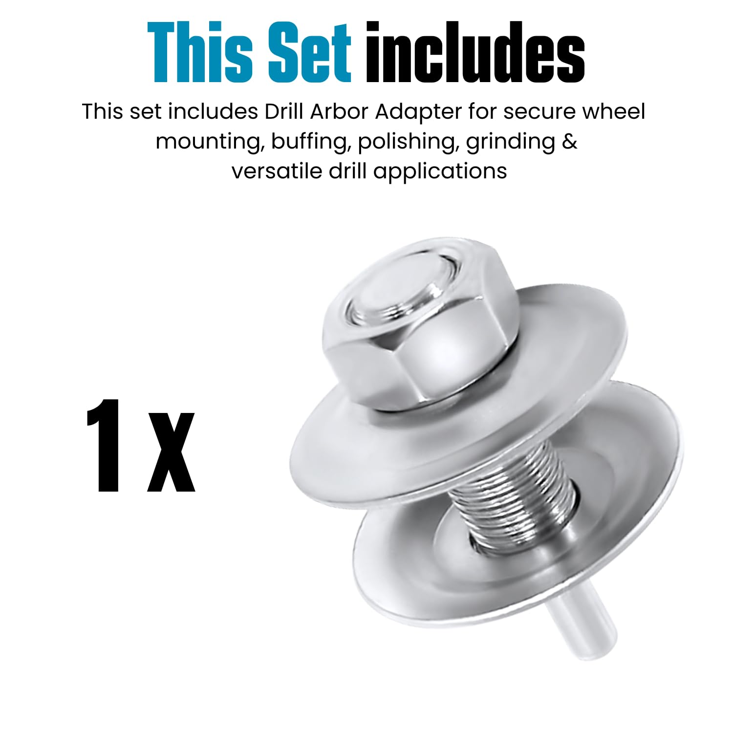 1/2in Drill Arbor Adapter for Buffing, Grinding Wheels, 1/4in Shank — Amazon image 3