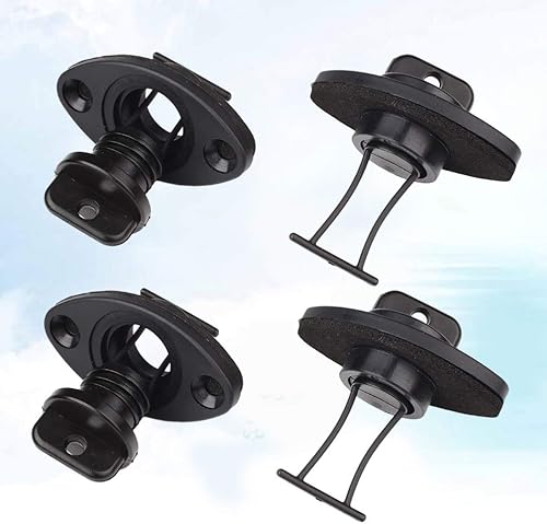 Miniatura 3 de BESPORTBLE Kit de tapón de drenaje de kayak, 4 piezas de plástico universal de drenaje de canoa marina, kit de tapón de tapón de tapón de kayak