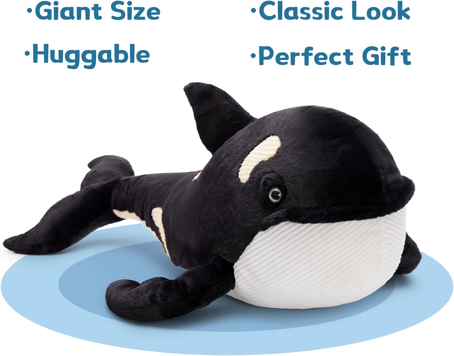 MorisMos 31.5Inch Orca Stuffed Animal, Realistic Stuffed Orca Plush Toy, Soft Killer Whale Stuffed Animal Toy Sea Animal Gift for Kids Girls Boys Birthday Christmas