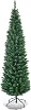 HAPPYGRILL 8 ft Fiber Optic Artificial Christmas Tree, Pre-lit Pencil Christmas Tree with 889 Branch Tips, Foldable Metal Stand, Fake Xmas Tree for Home Office Holiday Party Decoration
