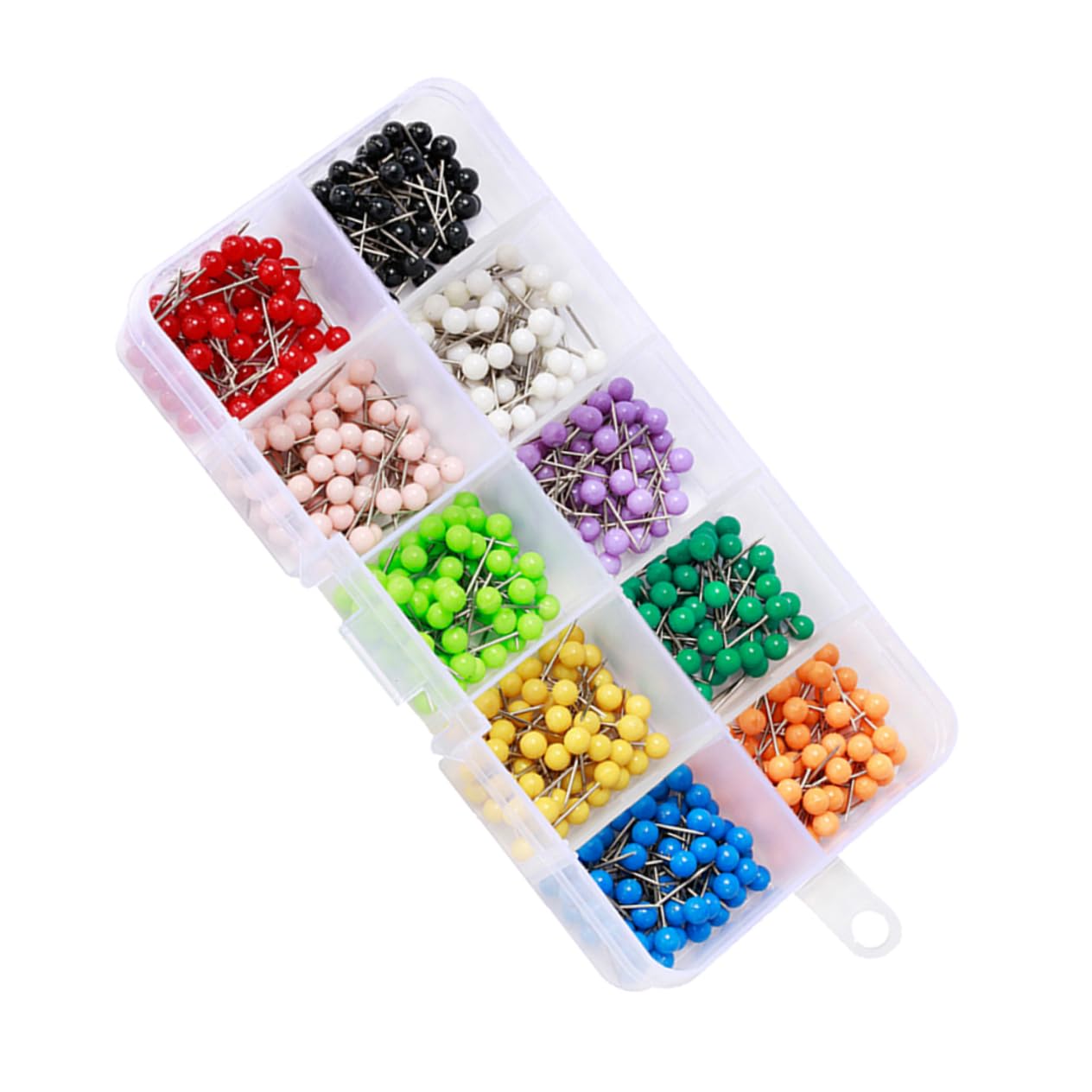 ARTIBETTER Essential Sewing Kit 500pcs 4mm Ball Head Straight Pins in 10 Grids for Craft Projects