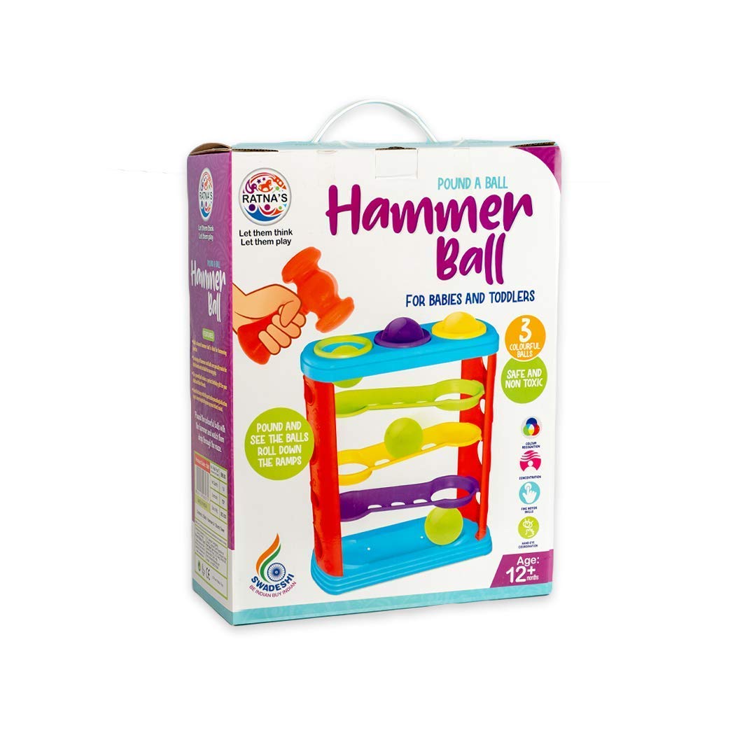 Toy Mall Hammer Ball Knock Ball For Babies & Toddlers|Pound & See The Balls Roll Down The Ramps|Safe & Non Toxic For Infants, Multicolor (B0927MMFHH) Amazon Price History, Amazon Price Tracker