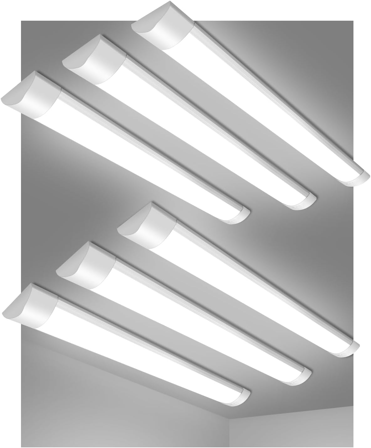 4FT Led Batten Light, 40W Tube Light Surface Mounted Ceiling Light Cool White 6500K 4000LM 180 °Beam Angle Led Tube Lights for Shop, Office, Living Room, Garage, Warehouse, Kitchen