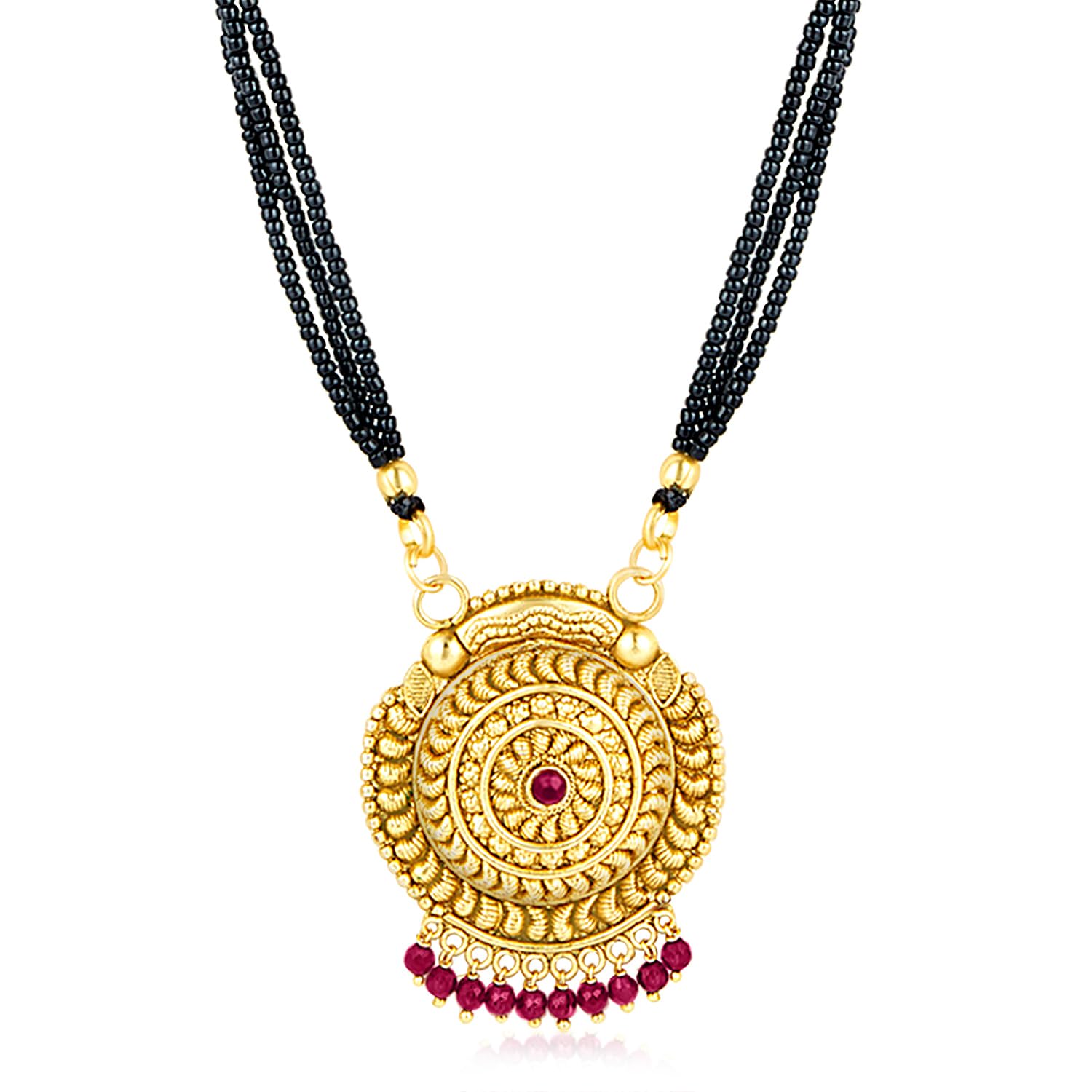 Peora Gold Plated Beads Studded Mangalsutra Necklace Traditional Jewellery Anniversary Gift for Women (B0D7CTCZ48) Amazon Price History, Amazon Price Tracker
