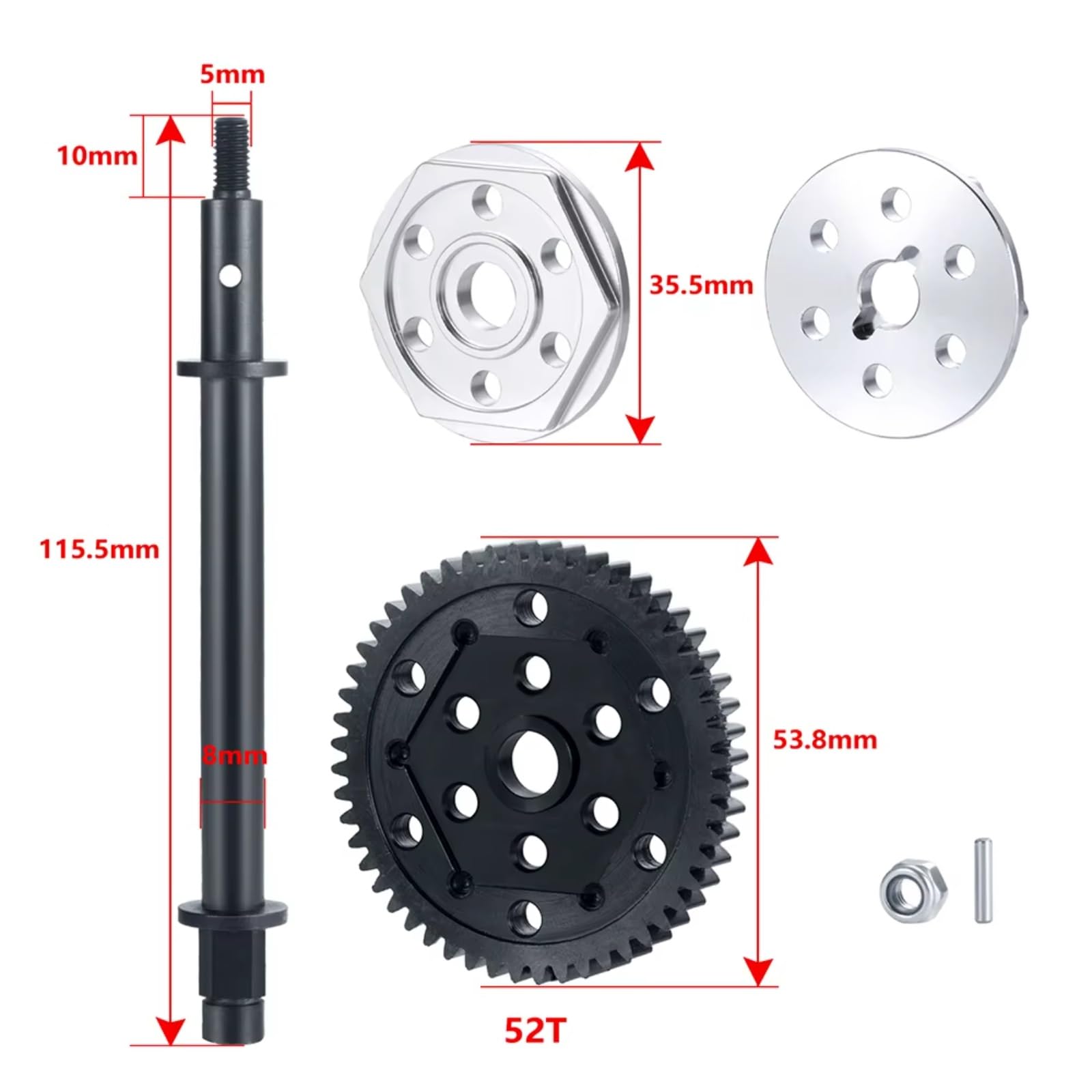 Per Axial SCX6 AXI05000 Per Wrangler AXI05001 Trail Honcho 1/6 Kit Modifica Cambio E Ingranaggi In Metallo RC Car Accessori Giocattoli Rc