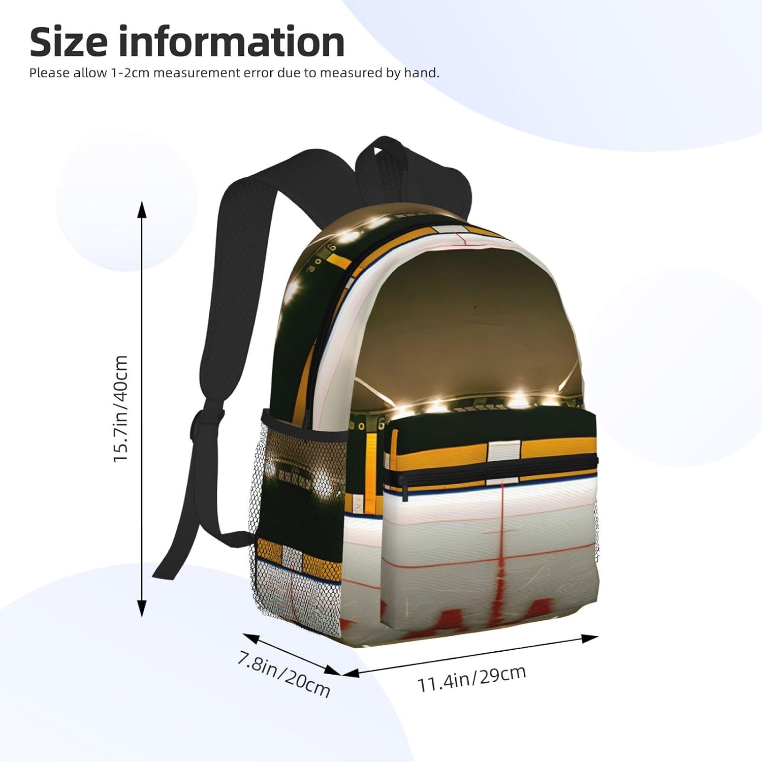 Hockey Stick print Lightweight Backpack Notebook Tablet Stylish journey Daypack Casual Sport Climbing