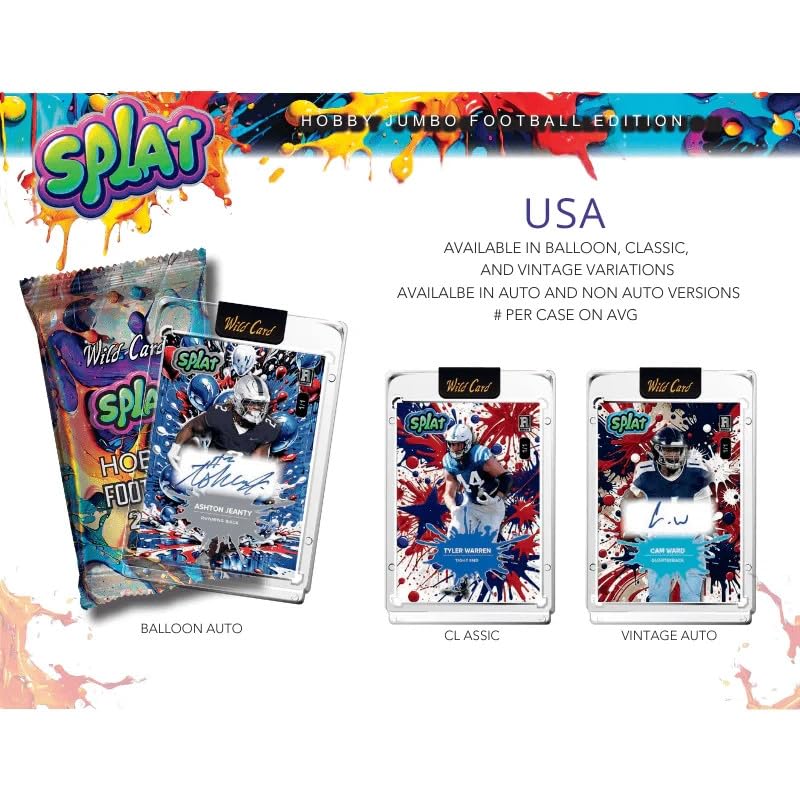 Amazon.com: 2025 Wild Card Splat Pro-Look Football Hobby Jumbo