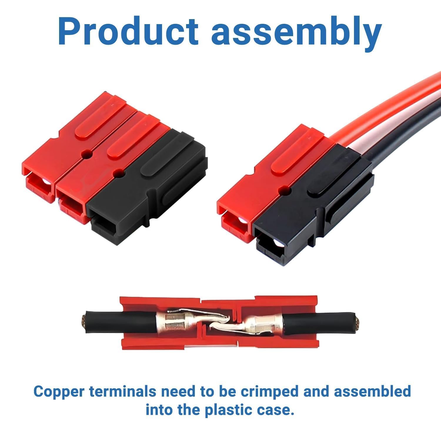Set di 110 connettori Powerpol con pinza crimpatrice a cricchetto, connettore 15 A, 30 A, 45 A, connettore di contatto AWG10-20, rosso e nero, connettore per batteria