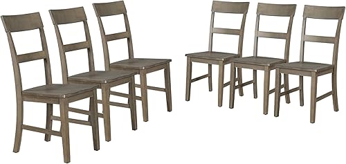 Miniatura 7 de Juego de 7 piezas de estilo industrial retro extensible de 18 pulgadas y seis maderas, incluye 1 mesa, 6 sillas, para comedor, sala de estar y