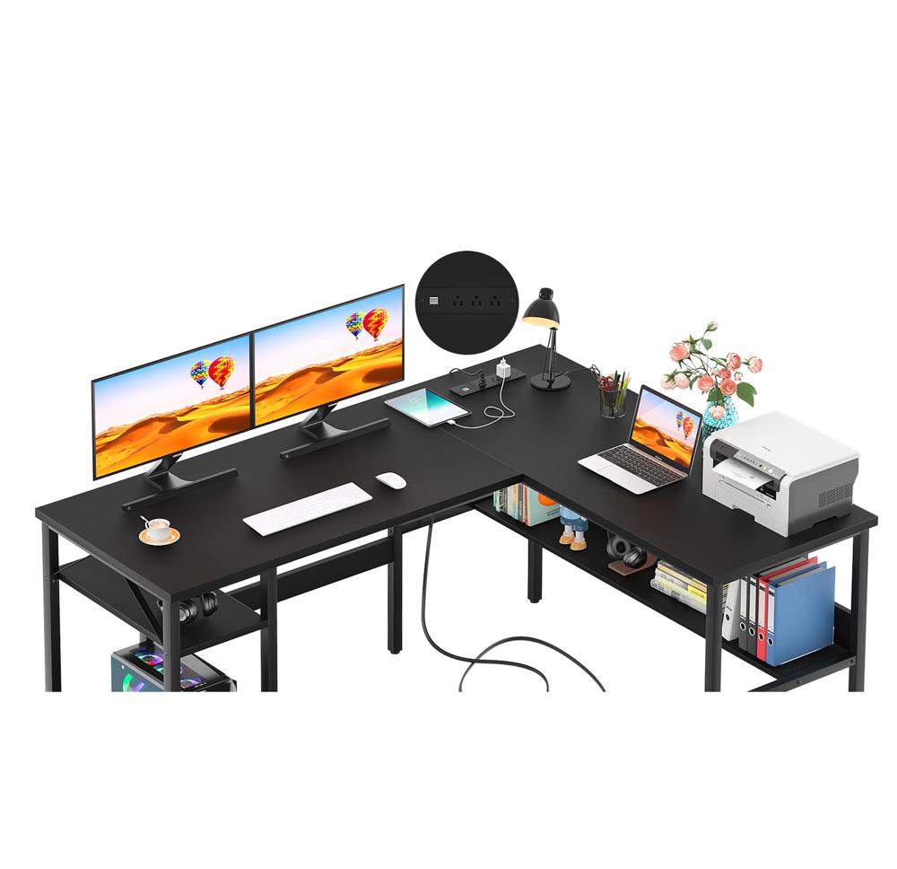 Amazon.com: Unikito Reversible L Shaped Desk with Magic Power