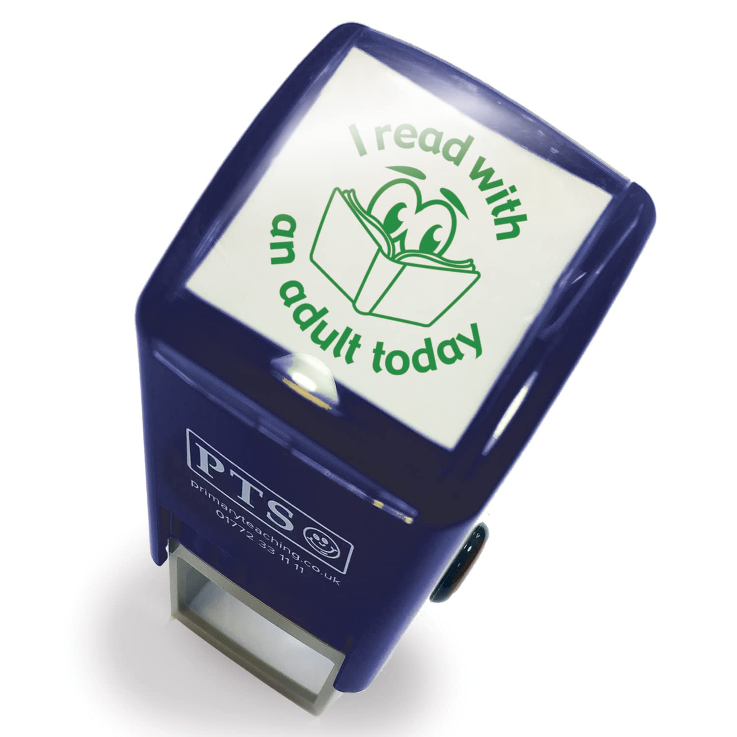I Read with an Adult Today Comprehension Literacy Pre Inked School Teachers Feedback Marking Stamper Stamp 25mm Primary Teaching Services (Green)