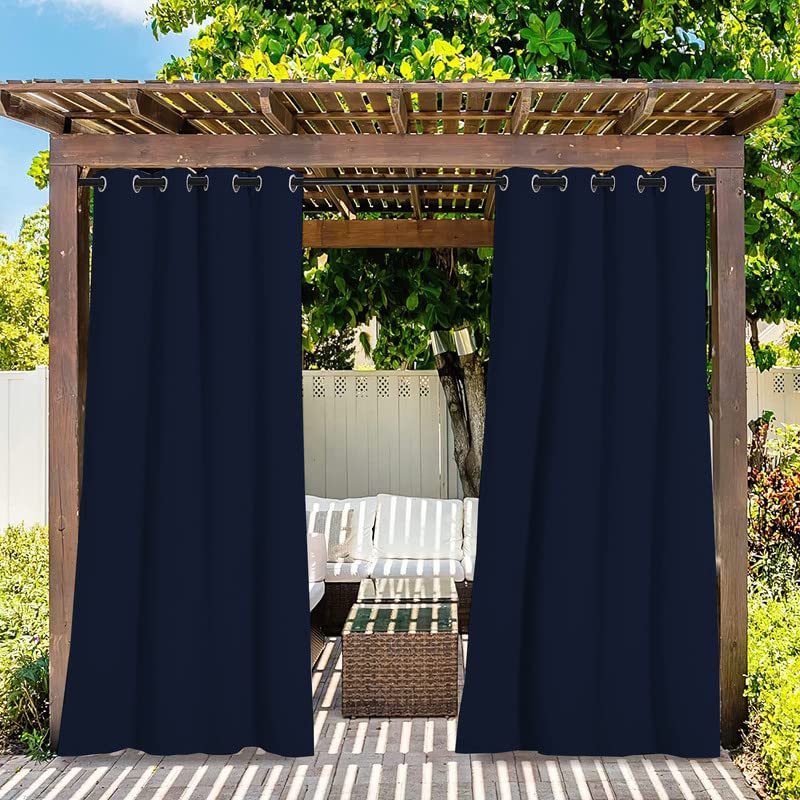 MetDeals Waterproof & Sun Blockage Blackout Curtains with Stainless Steel Grommet for Outdoor/Indoor Use (Navy Blue 4.5X11 Feet) 1 Piece-image-16