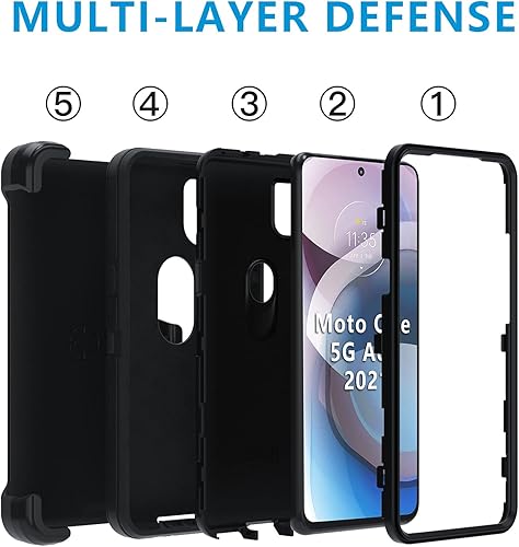 Miniatura 6 de NUFR Funda resistente para Moto One 5G Ace, Motorola One 5G Ace 2021, a prueba de golpes, a prueba de caídas, polvo, compatible con Motorola One 5G