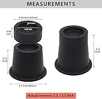 Vista 3 de 6 Juego de Elevador de Muebles de 3 Pulgadas, Elevador de Cama Negro de 3 Pulgadas para Sofá, Sofá Cama, Escritorio, Elevador de Cama de Alta