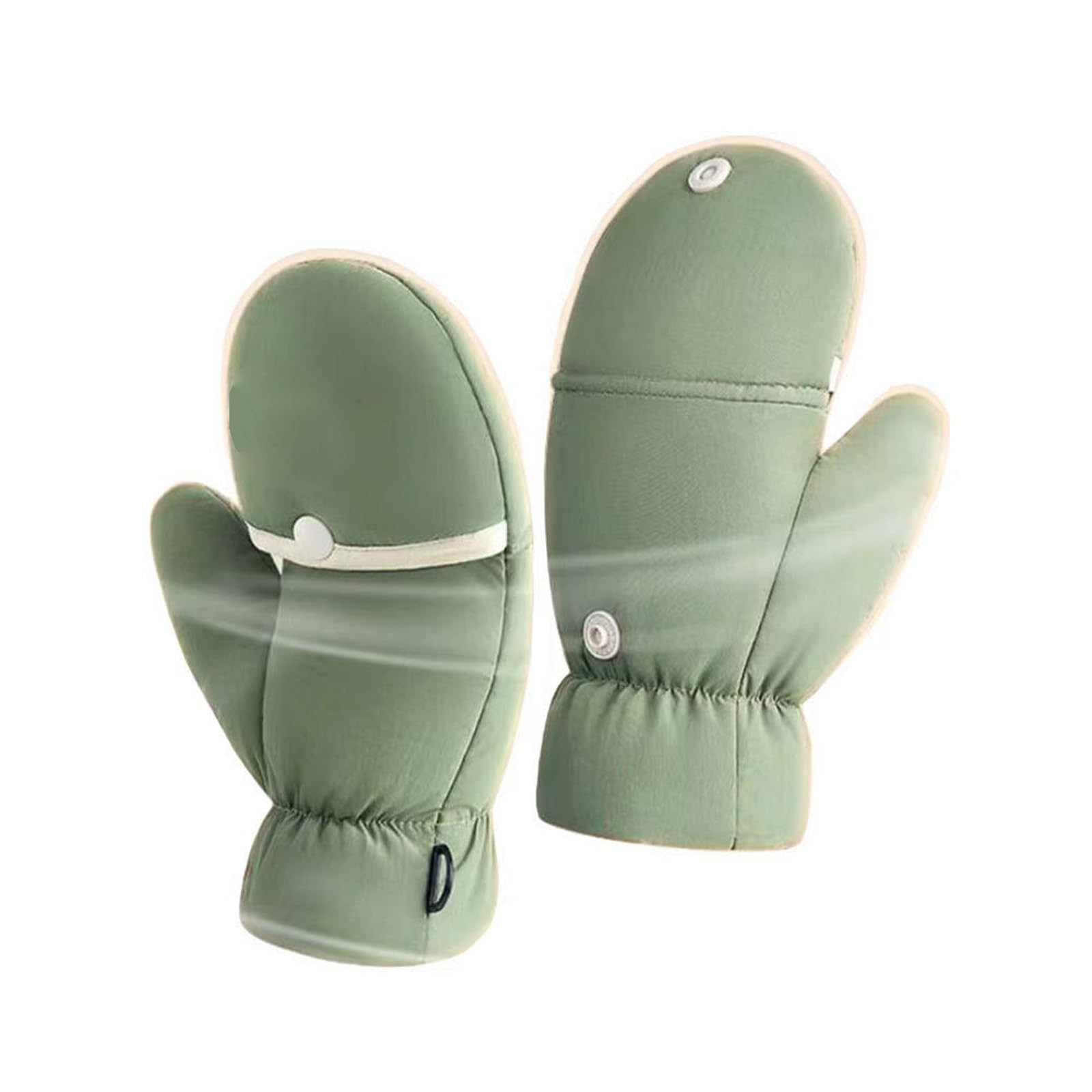 Guantes de Invierno, Manoplas de Esquí para Niños, Manoplas térmicas Invierno, Diseño Flip, Regalo para niños y niñas,2.Green,L (6~12 Years)