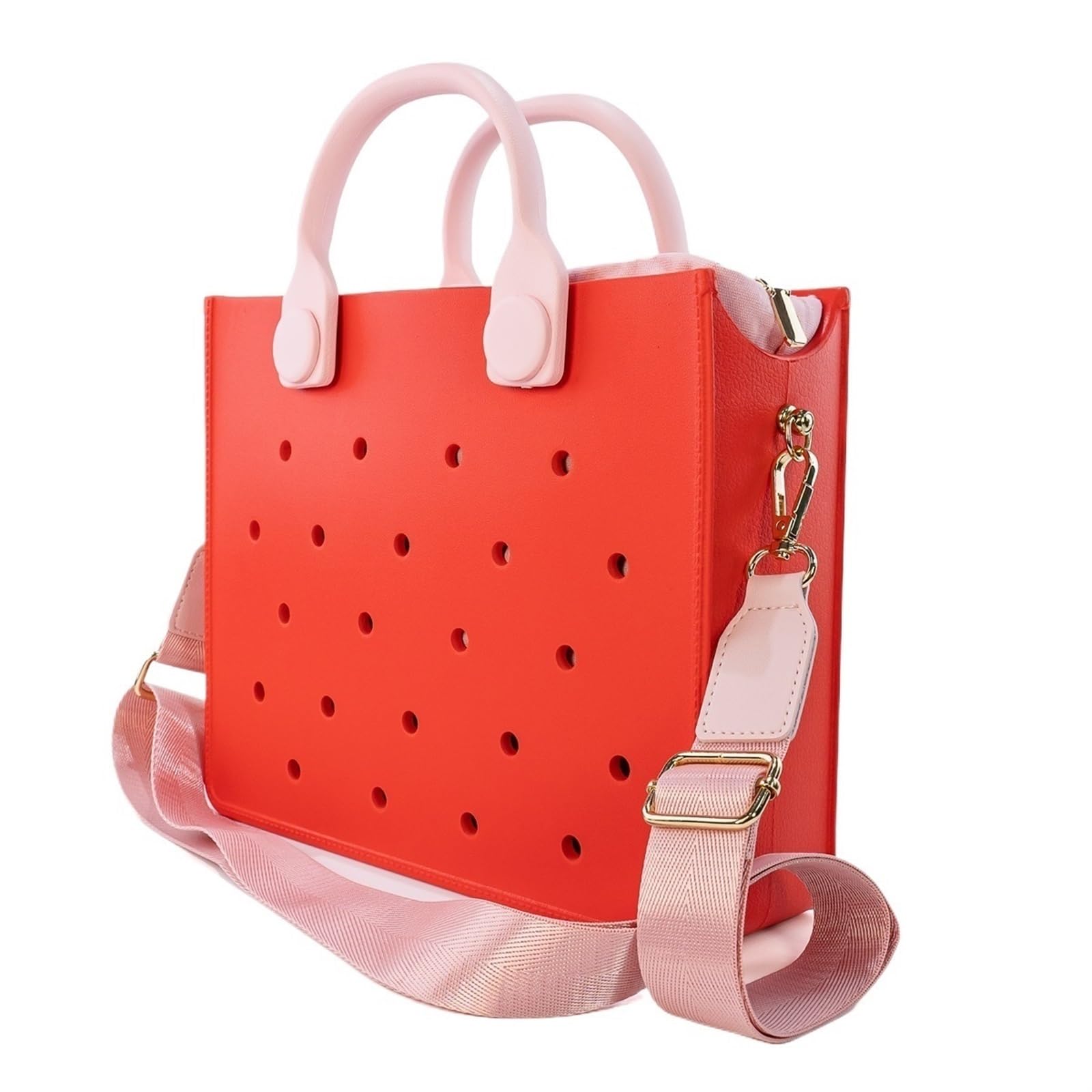 Sac De Plage,Sac De Plage Femme Sac fourre-tout de voyage imperméable en caoutchouc souple for femme, sac à main d'extérieur, sacs de plage, avec bandoulière et doublure intérieure(HYB-T09)