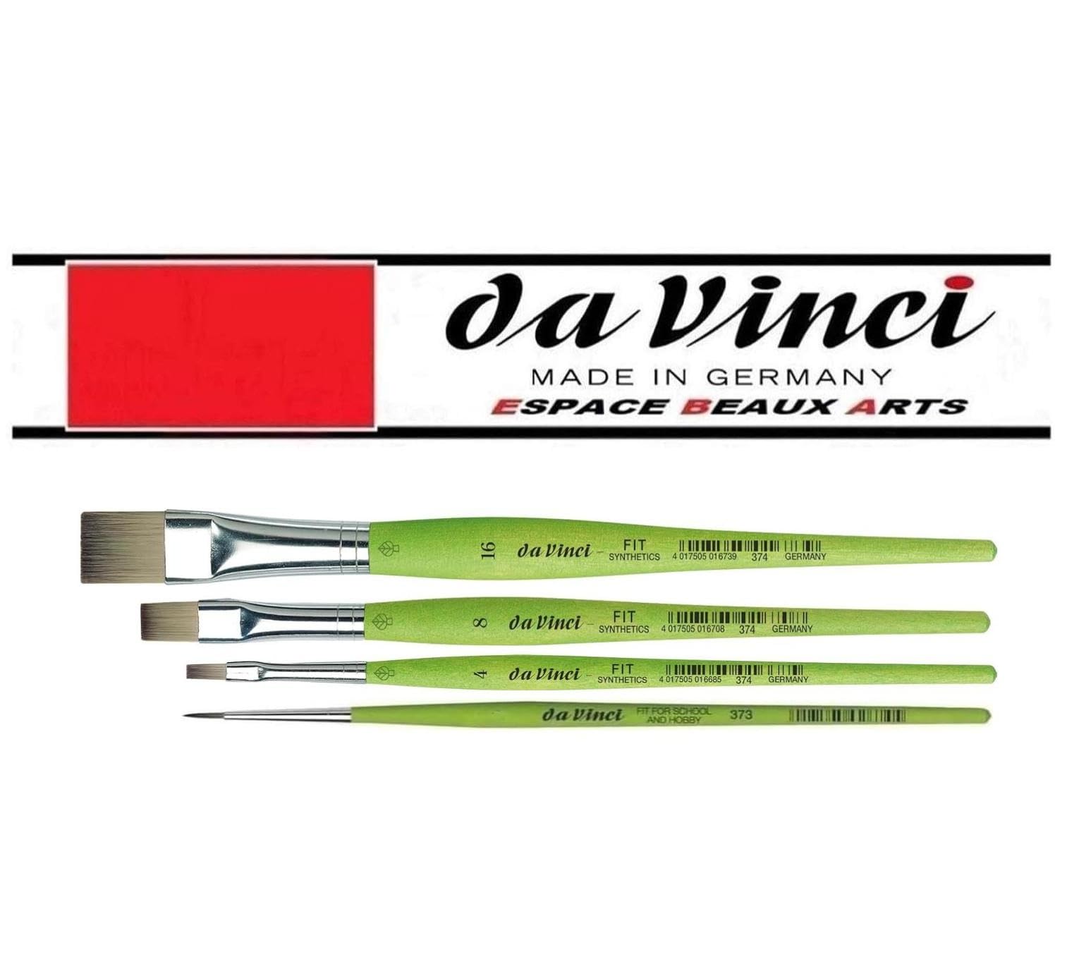 Serie 374 Pennello piatto sintetico 4, 8,16 et Davinci Serie 373 Pennello rotondo sintetico