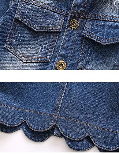 Wenchuang Giubbotto in Denim Corto da Bambina Slim...
