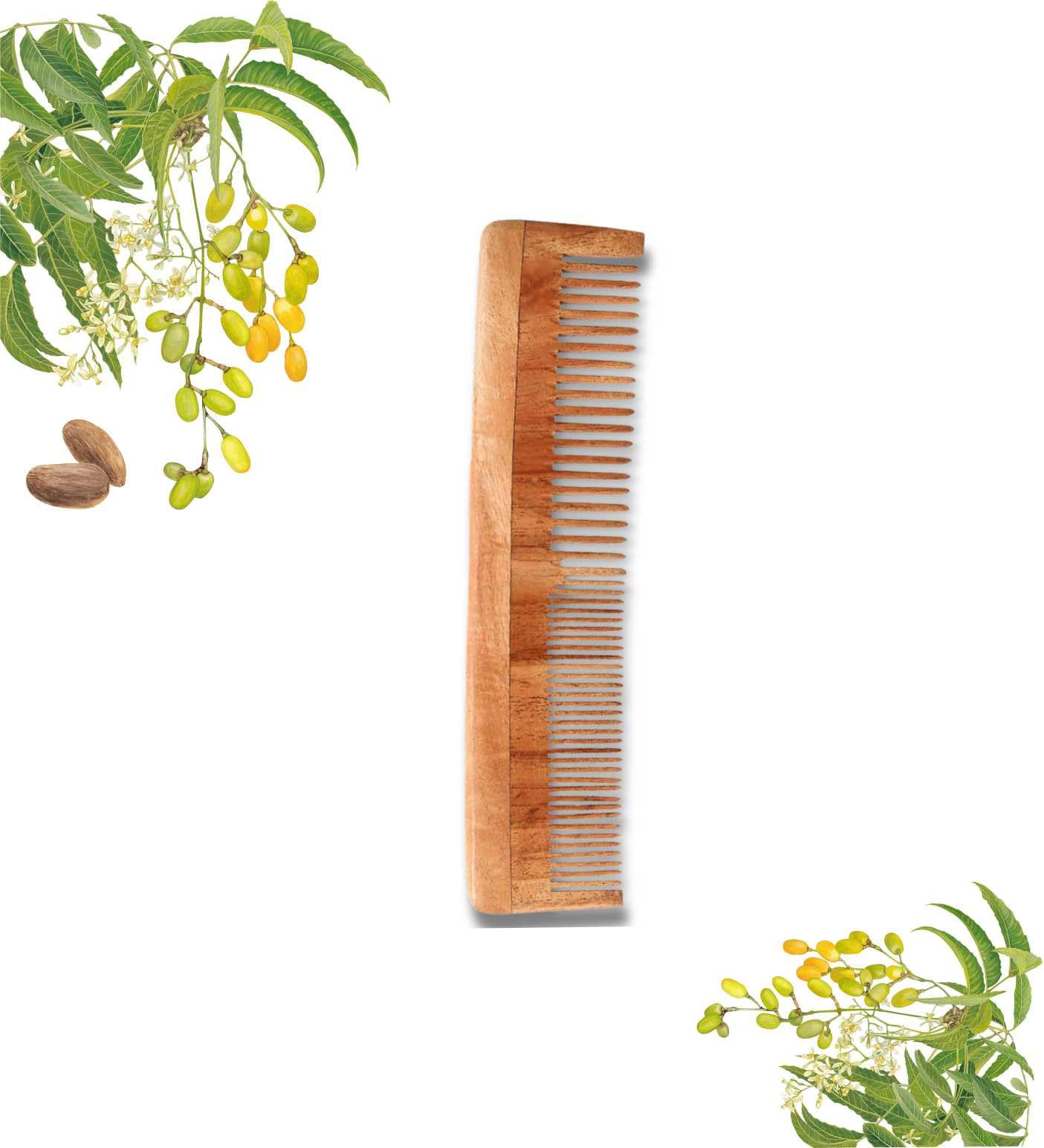 SASU'S Neem Wood Comb for Women and Men | Dual Teeth | Detangling | Frizz Control & Shine | Suitable for All Hair Types | Reduces Hairfall and Dandruff | Promotes Hair Growth | Handmade in India-image-29