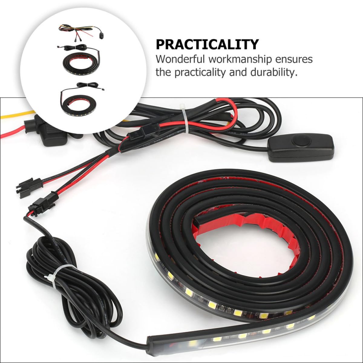 LABRIMP Set 3 Pezzi Striscia Luminosa per Camion Luce Bilaterale Cassone, Accessorio per Luci Auto Pickup, Installazione Semplice per Guida Notturna e Compatibile Maggior Parte Pickup