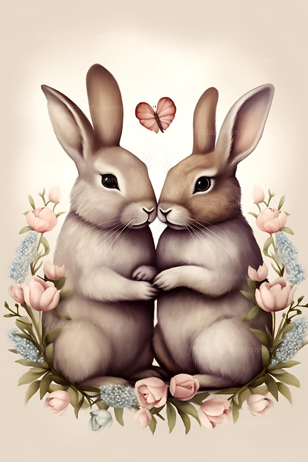 Amazon.com: hfquvwnm Two Brown Bunnies Hugging Diamond Painting