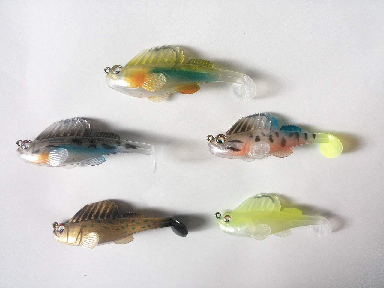 Amazon.co.jp: ハゼの形 ソフトルアー ワーム 7.5cm 15g 5色セット