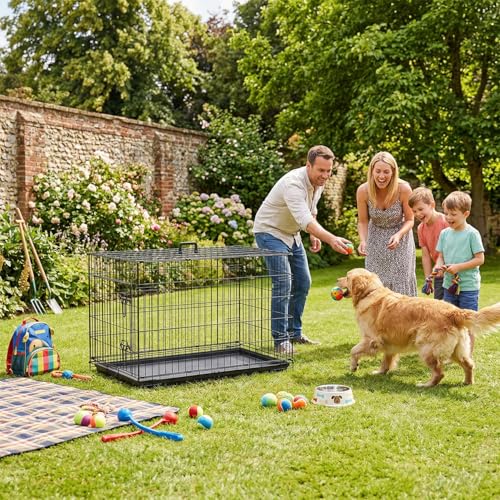 Image of BestPet | Dog Crate | 36 inch | Black | Foldable Metal Kennel with Single Doors