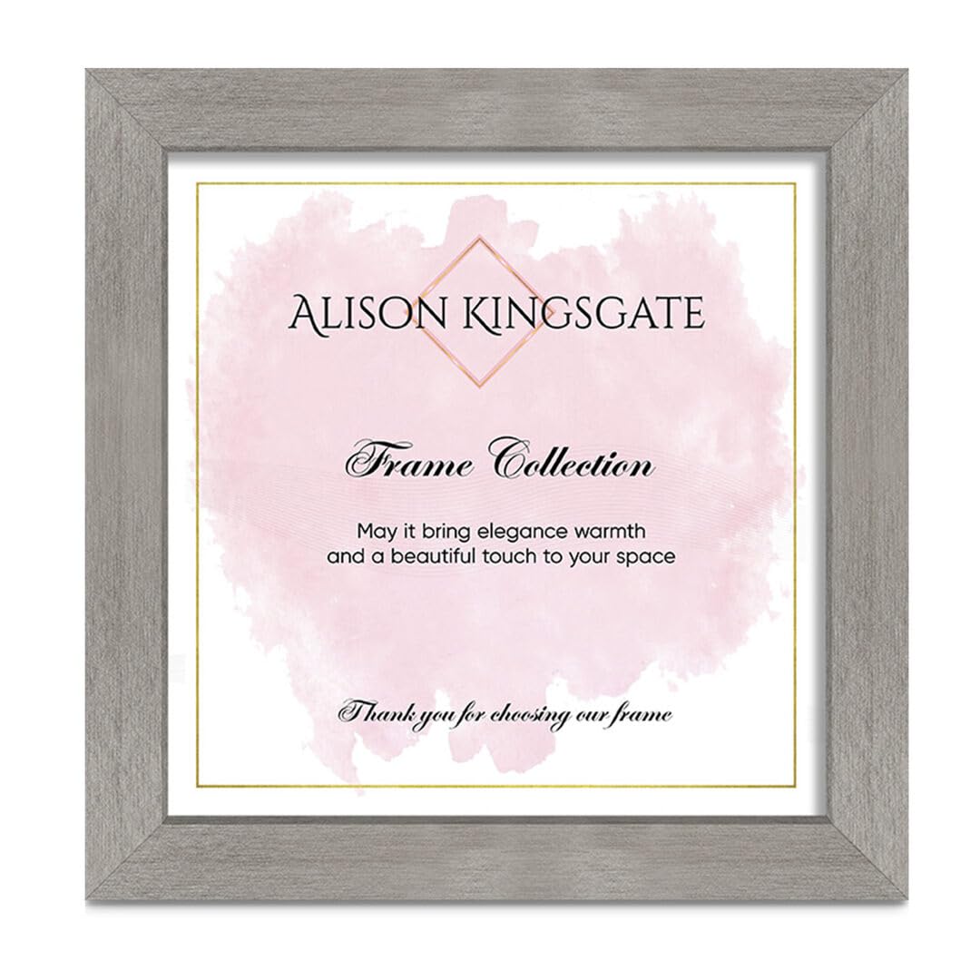 Alison Kingsgate Modern 14X14 ALUMINIUM Photo Frame-Engineered Wood Picture Frames with Shatterproof Perspex - Ideal for Certificates -Wall Mount or Tabletop - Multiple Sizes & Colours Available — image 1