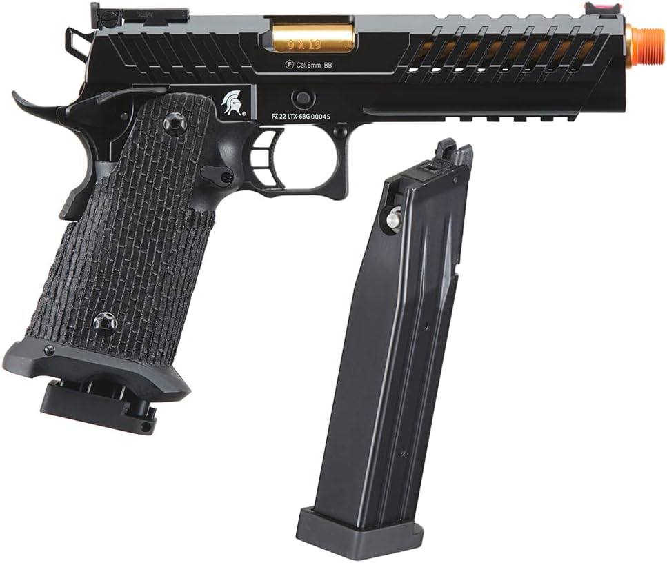 Lancer Tactical Knightshade Hi-Capa Gas Blowback Airsoft Pistol with Extra Airsoft Gas Magazine