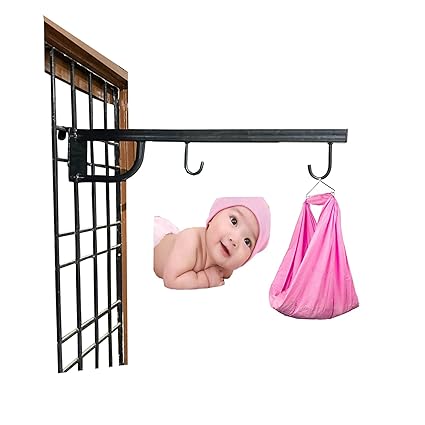 Portable Window Cradle Hanger for Babies, New Born Baby Swing Cradle Hanger to 0 to 5 Years Capacity up to 30kg, Metal Window Cradle Hanger