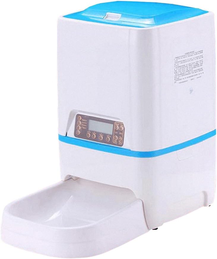 Pets Automatic Feeder Fully Programmable LCD Smart Display Food Feeder Your Helper On Feeding Dog,Cat Or Other Animals (Blue)