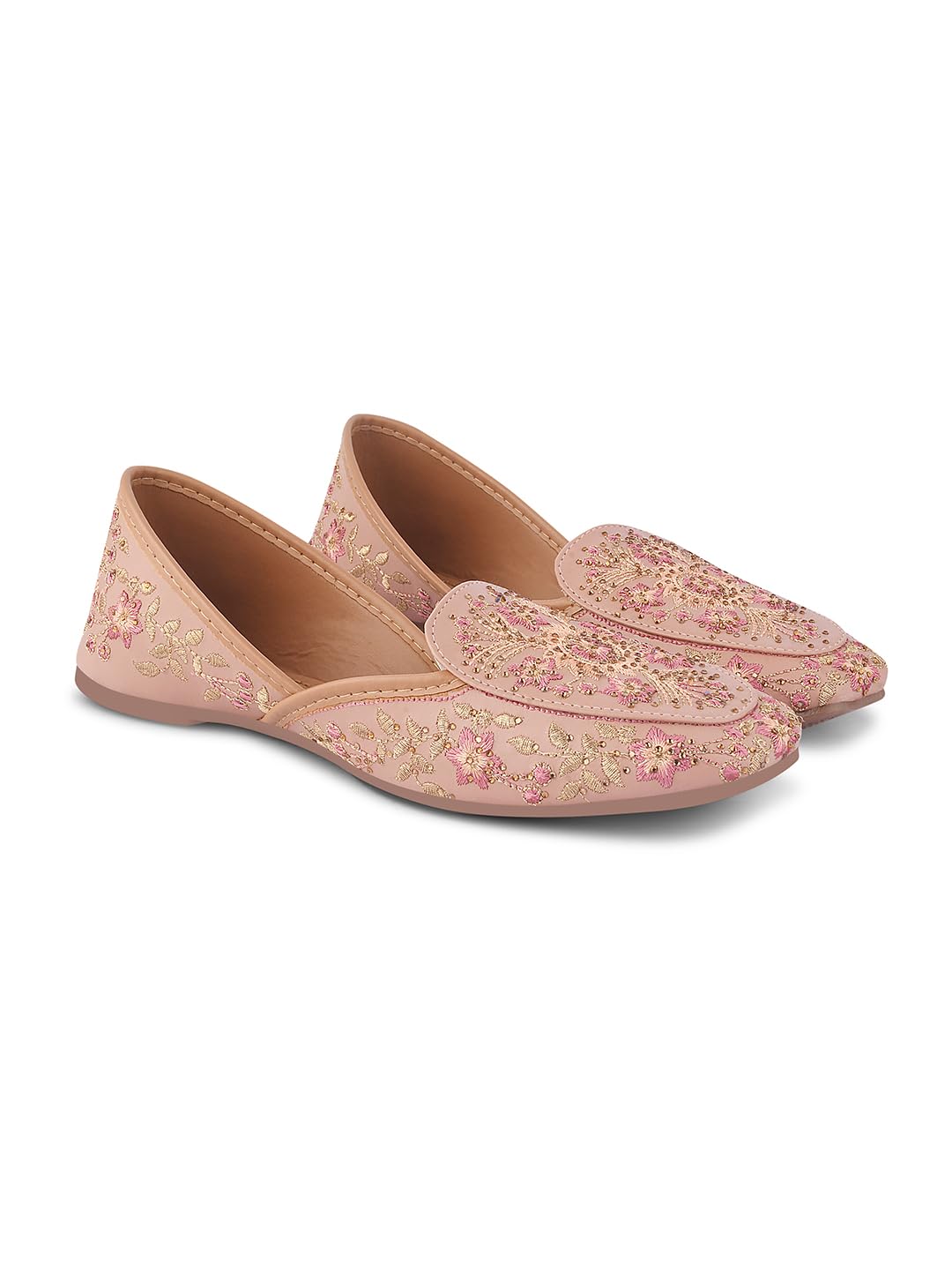 Women's Ethnic Punjabi Juttis | Traditional Slip-On Flats | Cushioned Footbed Comfortable & Stylish Mojaris Juttis for Girls & Women