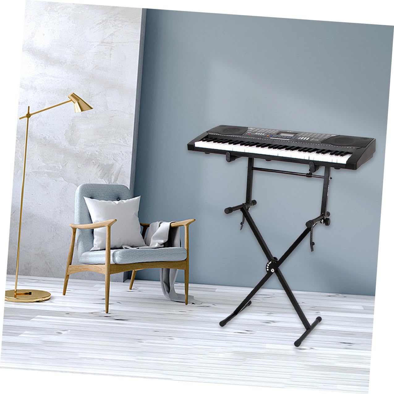 Baluue 2 set Supporto Tastiera Rialzato per Pianoforti Digitali Stand e Antiscivolo Custodia Compatta per Musicisti Professionisti e Amatori